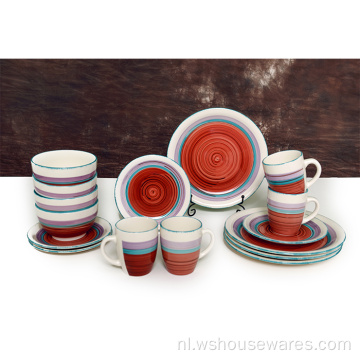 servies pocelian handbeschilderde familie servies set